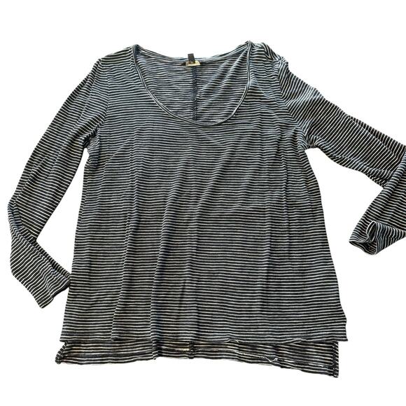 Banana Republic Tops - Banana Republic Women’s navy blue white striped scoop longsleeve top, Large